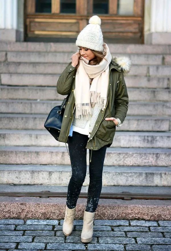 10 способов, как носить шарф зимой: с пальто, с пуховиком, с капюшоном. Как носить шарф с пуховиком 7