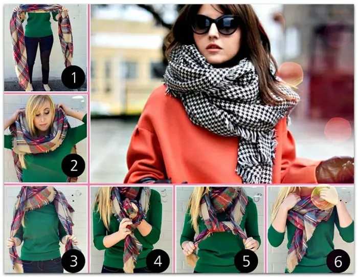 10 способов, как носить шарф зимой: с пальто, с пуховиком, с капюшоном. Как носить шарф с пуховиком 2