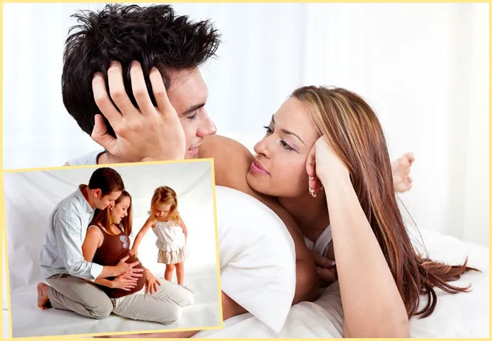 Супруги нежатся в постели, беременность и дети