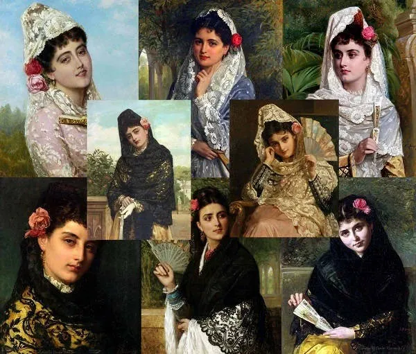 Красивые испанские женщины в картинах John Bagnold Burgess (1829-1897)
