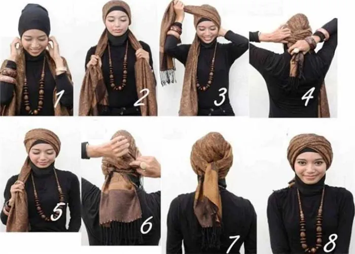 как красиво завязывать платок на голову