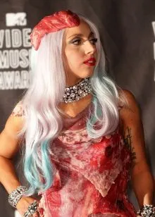 Леди Гага в платье из мяса. Леди гага в платье из мяса зачем 9