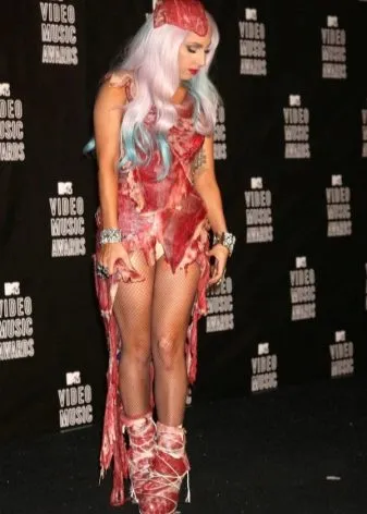 Леди Гага в платье из мяса. Леди гага в платье из мяса зачем 4