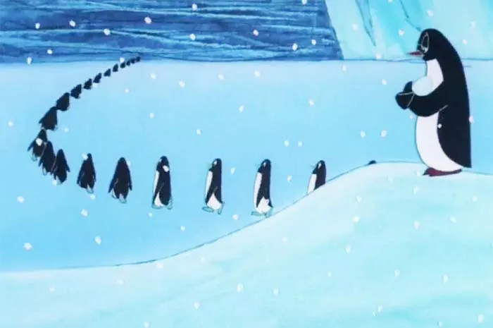 Кадр из м/ф «Пингвины», 1968 год