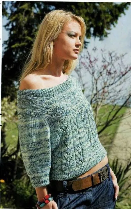 Модный тренд весны - свитер на одно плечо. Как носить кофту на плечах 14