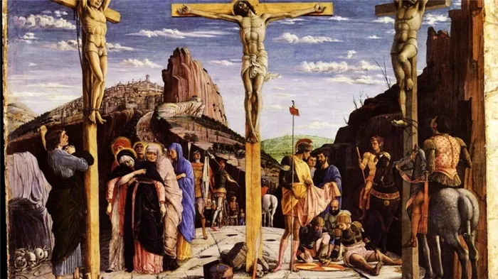 Распятие Христа на картине художника Монтенья