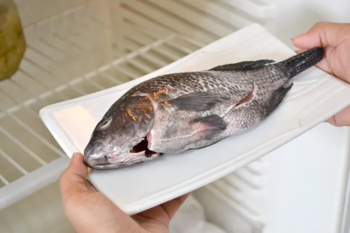 Размораживание рыбы в холодильнике 