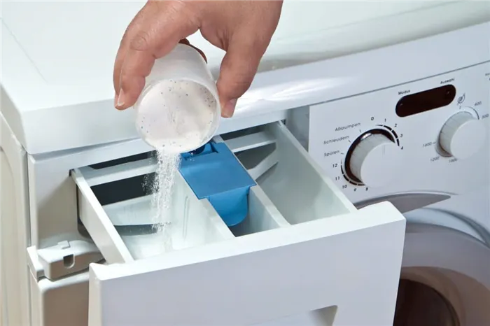 Дозирование моющего средства в лоток стиральной машины