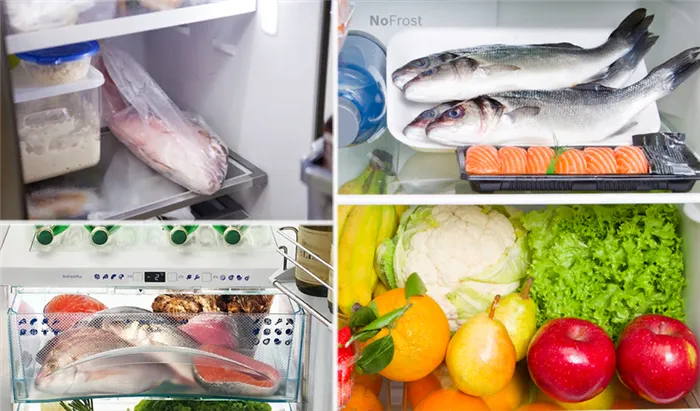 Свежая рыба в холодильнике