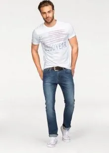Как носить футболку с джинсами. Как носить свободную футболку с джинсами 20
