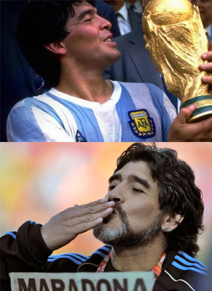 Марадона в двух фотографиях.