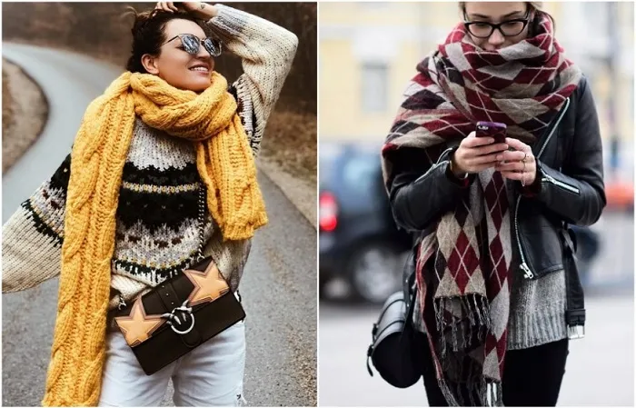 Стильные шарфы 2021-2022 и как их носить, чтобы выглядеть красиво и уютно. Как стильно носить шарфы 2