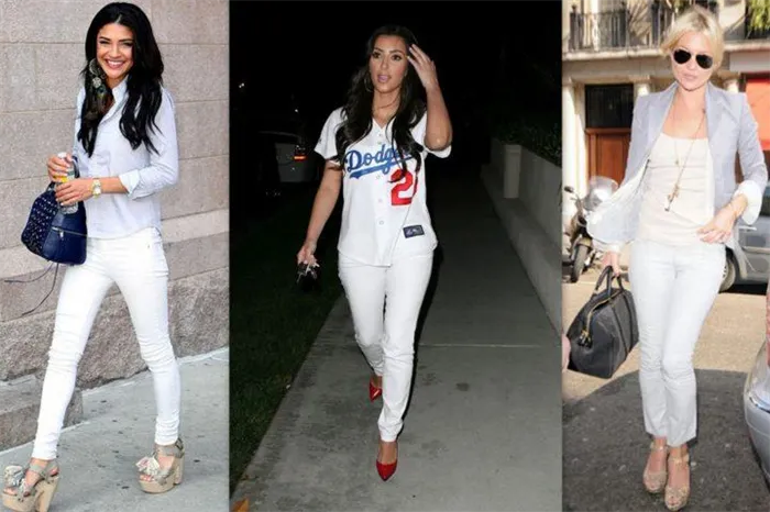 Белые брюки: стильные модели и модные образы. Что одеть с белыми брюками женщине фото 10
