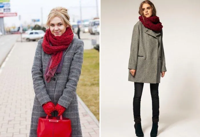 Легкие шарфы и серые пальто