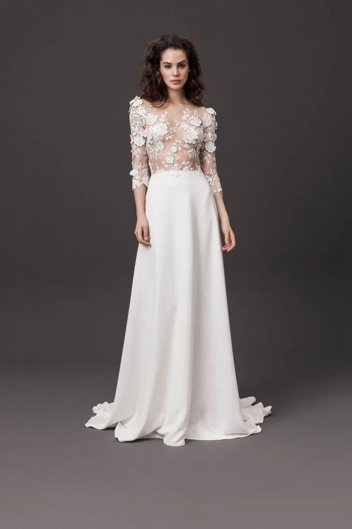 Прозрачное свадебное платье с корсетом от Daalarna Couture 2020 года