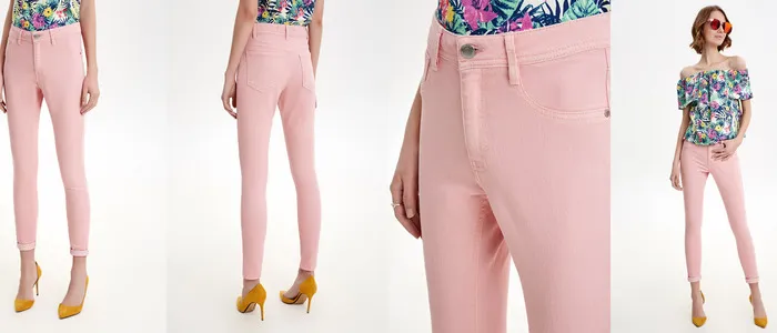 нежно-розовые брюки