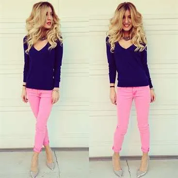 С чем носить розовые брюки – лучшие сочетания. Что одеть под розовые брюки 10