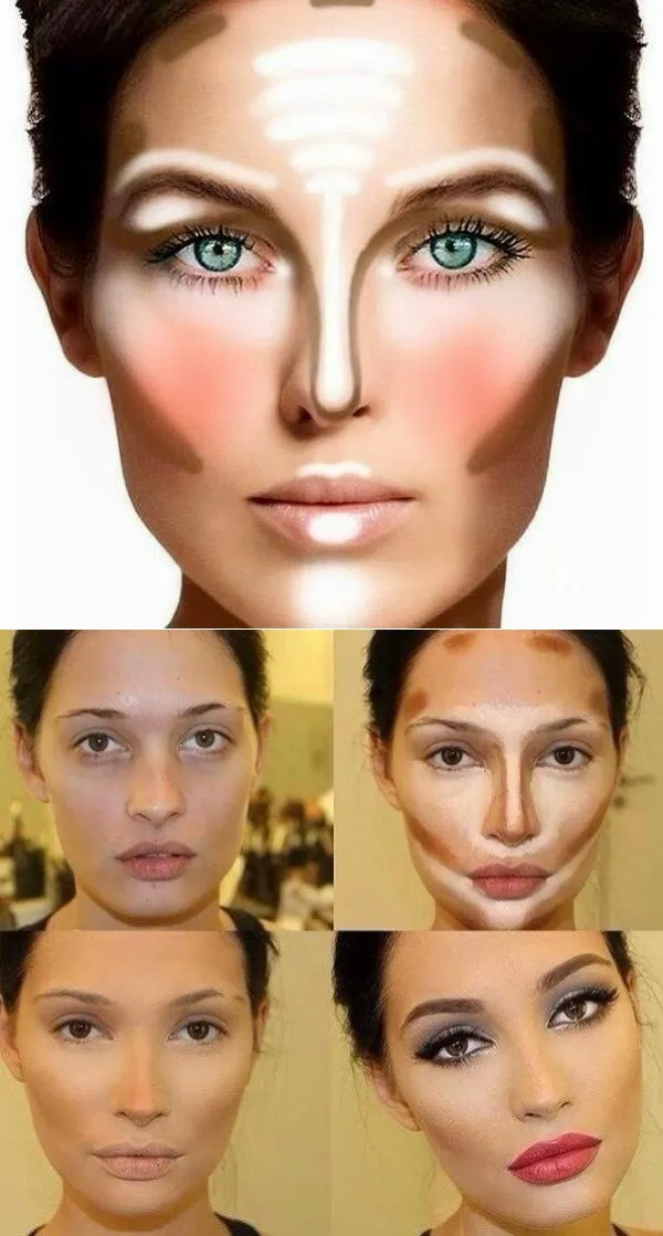 Как уменьшить длинный нос с помощью макияжа.
