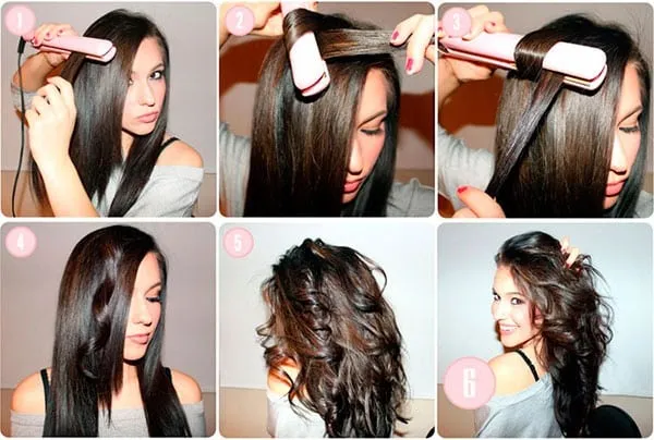 Как создать локоны на волосах с помощью утюжка для выпрямления волос с прямым концом, листовым или волнистым. Укладка коротких, средних и длинных волос.
