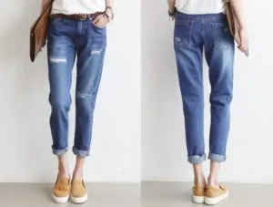 Подвернутые джинсы с отворотами