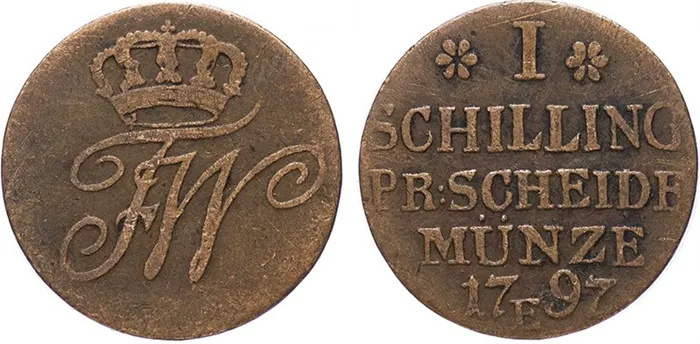 Пруссия, 1 шиллинг 1797 года.