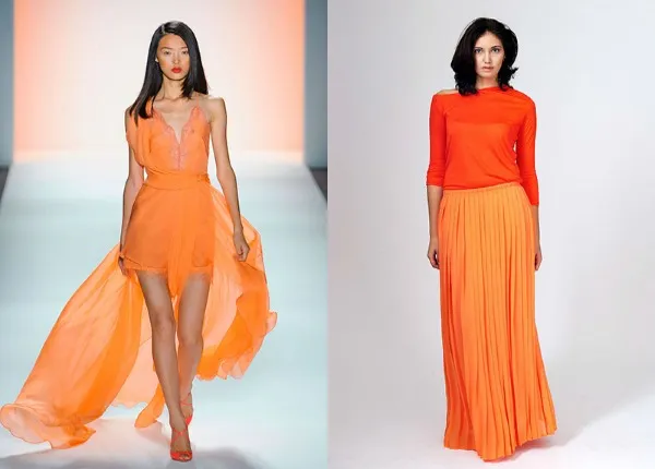 С каким цветом сочетается оранжевый цвет в одежде для женщин. Фото, кому идет, как выглядит, с чем носить