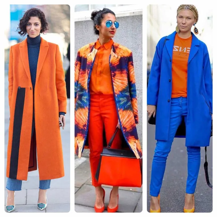 С каким цветом сочетается оранжевый цвет в одежде для женщин. Фото, кому идет, как выглядит, с чем носить. С каким цветом сочетается оранжевый? 7
