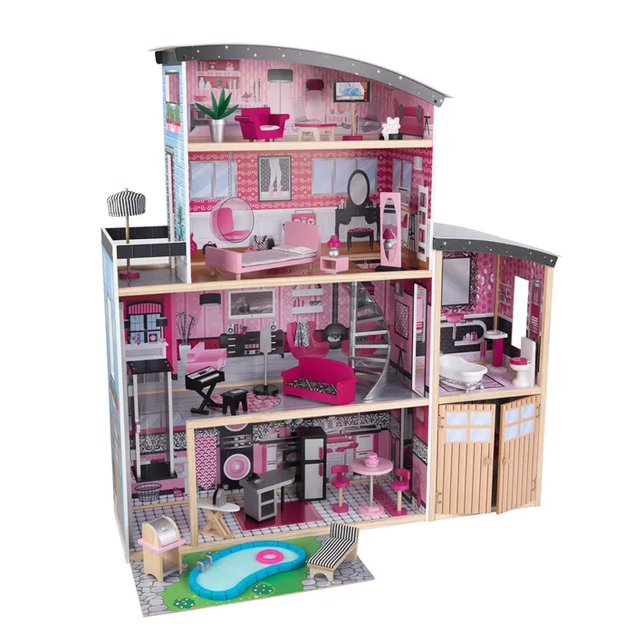 Пластиковые кукольные домики для Барби. Особенности, варианты, комплектации. Как выглядит дом барби? 7