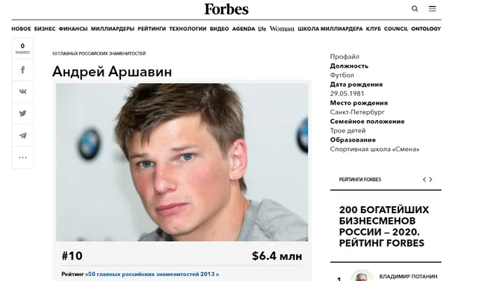 Заглянем в кошелек к футболисту Андрею Аршавину: сколько зарабатывает и чем владеет