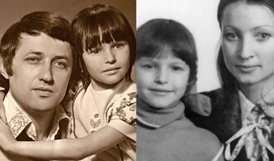 Маленькая Настя Волочкова с родителями