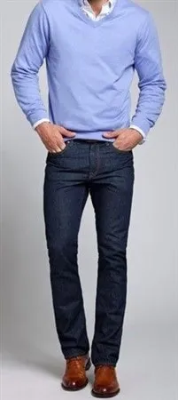 С чем носить синие мужские джинсы