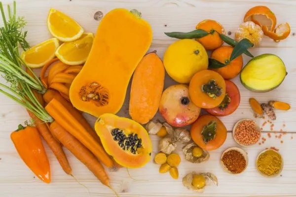 Овощи и фрукты с каротином
