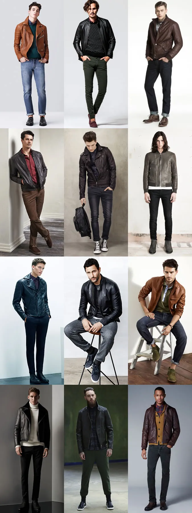 Look Book кожаных мужских курток