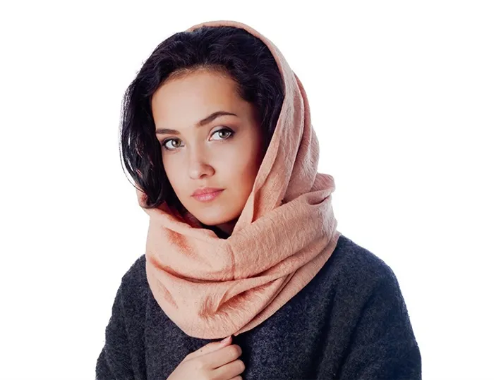 Как красиво завязать шарф на шее и голове. Как красиво завязать объемный шарф? 5