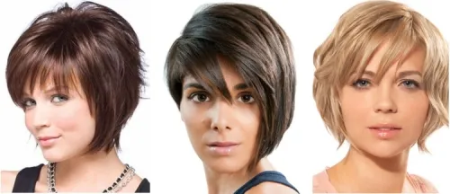 Асимметричные женские стрижки на короткие волосы для круглого лица, овального, треугольного. Фото, вид спереди и сзади