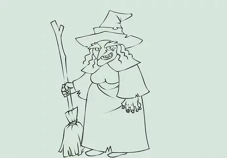 Как нарисовать ведьму. Как нарисовать шапку ведьмы? 18