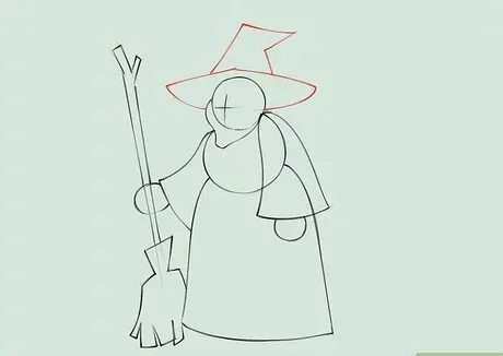 Как нарисовать ведьму. Как нарисовать шапку ведьмы? 14