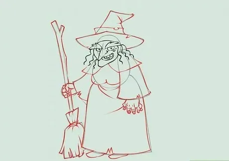 Как нарисовать ведьму. Как нарисовать шапку ведьмы? 17