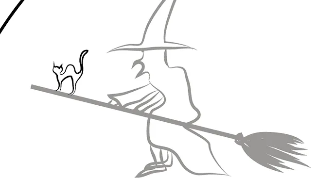 Как нарисовать ведьму. Как нарисовать шапку ведьмы? 10