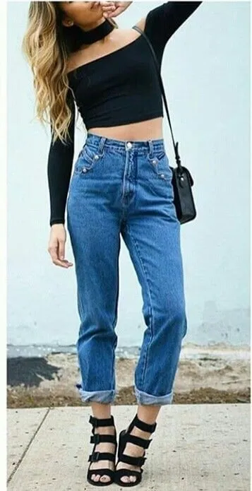 Джинсы мом: тренд сезона весна-лето 2021, 140 модных образов для женщин. С какой обувью носить джинсы мом осенью. 8