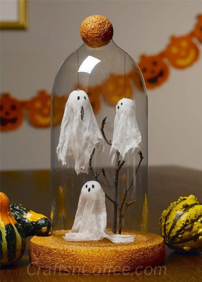 Как сделать приведение на Хэллоуин из марли. Как сделать призрака на хэллоуин. 20