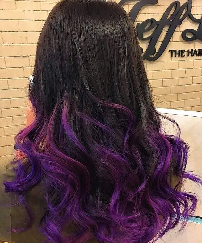 омбре с фиолетовыми волосами