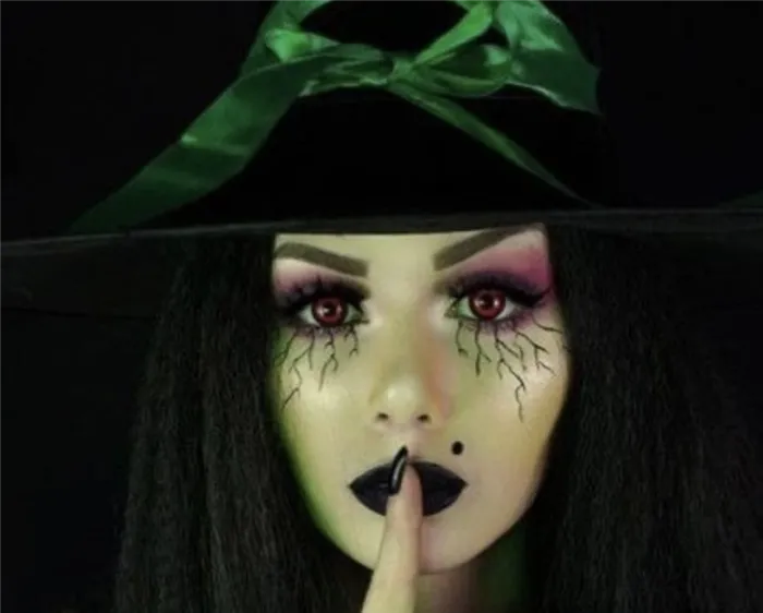 хэллоуинский макияж ведьмы