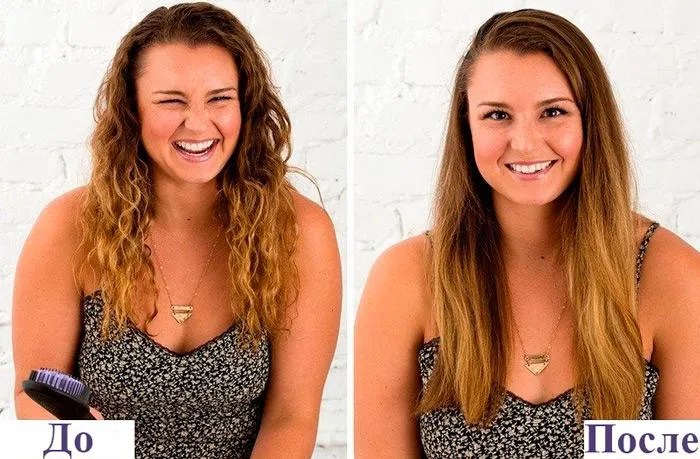 расчёска-выпрямитель для волос фото до и после
