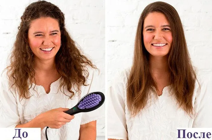 расчёска-выпрямитель фото до и после