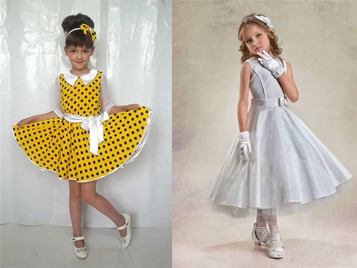 Платье в стиле ретро для девочки 4-5-6-7-8-9 лет своими руками. Как сшить платье стиляги для девочки. 7