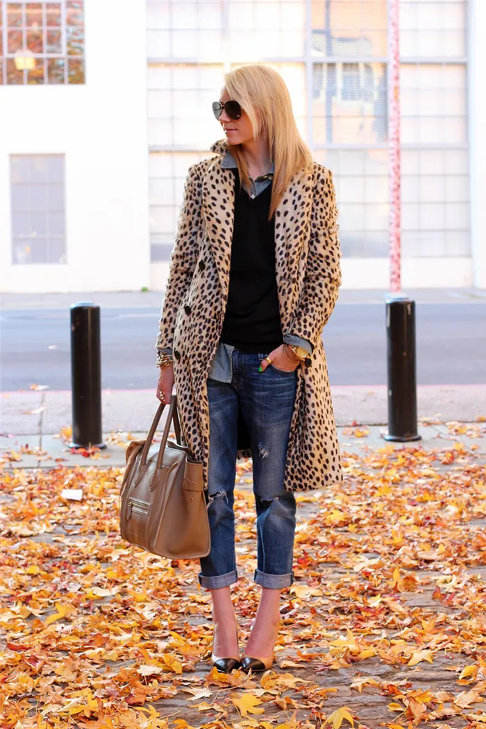 Модное длинное пальто леопард фото новинка сезона