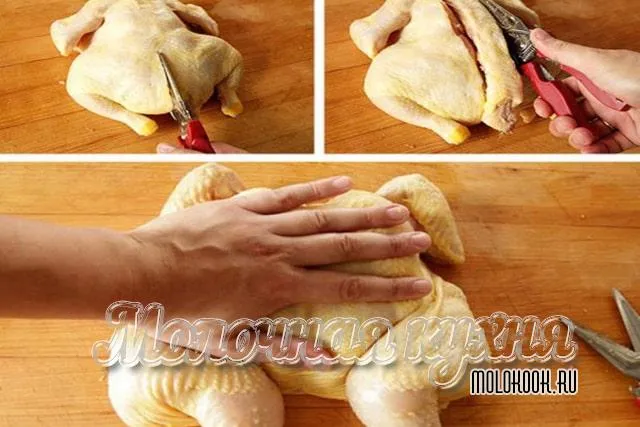 Как распластать курицу