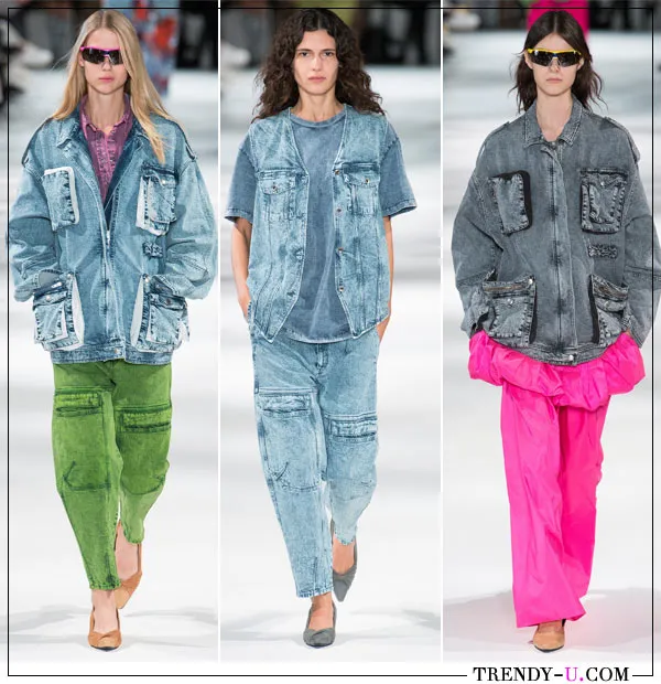 Модные джинсы и джинсовые куртки в стиле 90-х от Stella Mc Cartney весна-лето 2018