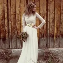 Свадебное платье в стиле рустик в пол